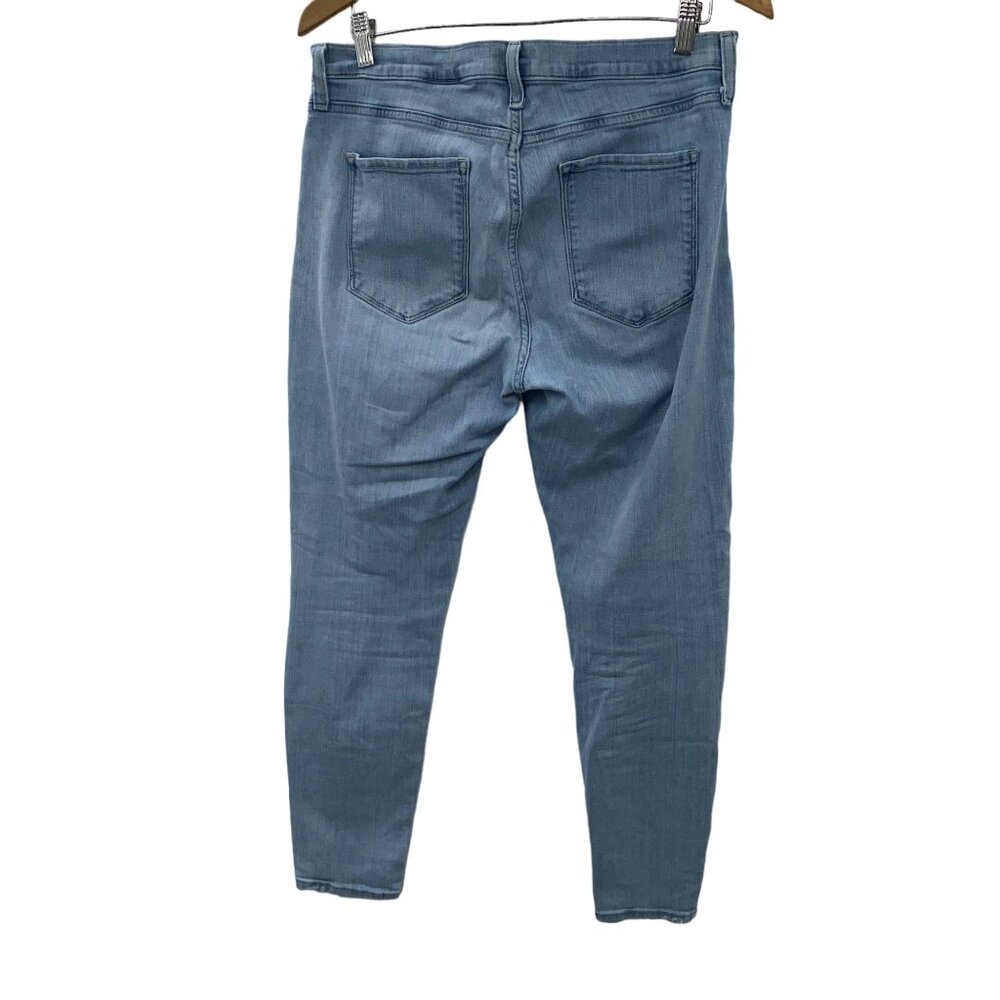 Banana Republic Mid Rise Skinny Size 31 Light Wash Ripped Knees Denim Jeans - Picture 2 of 7